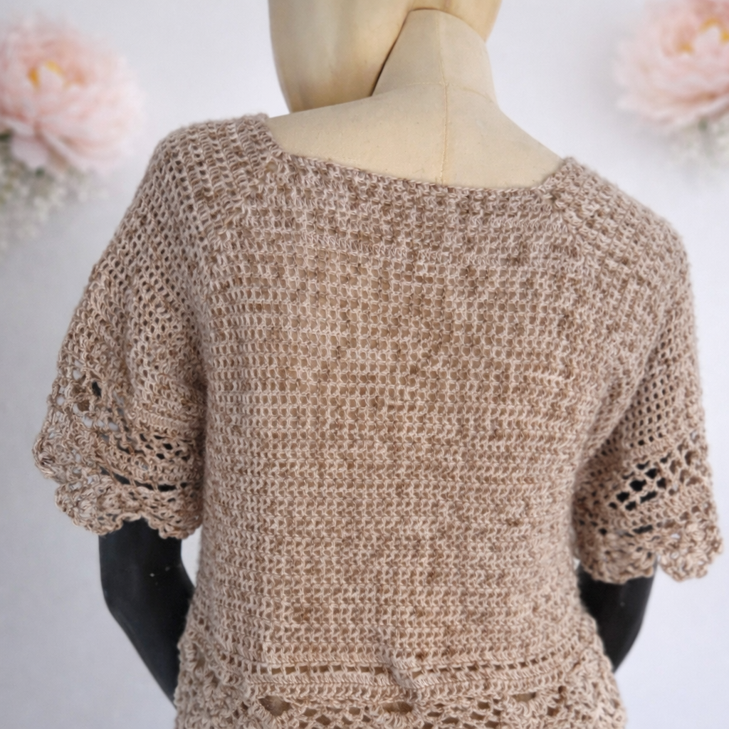 Sommerzauber - Strickjacke mit gehäkelter Spitze