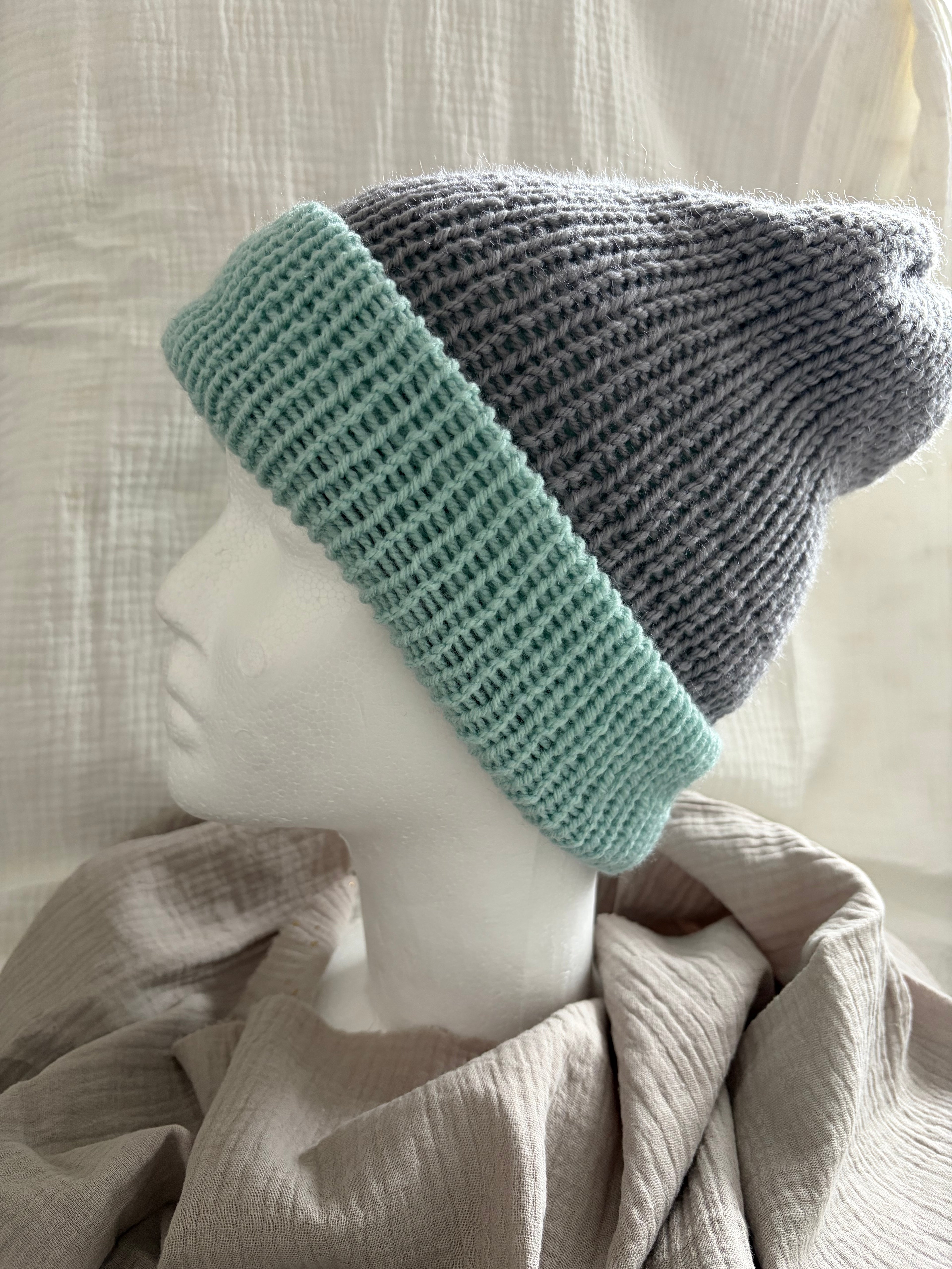 Mütze Mintgrau