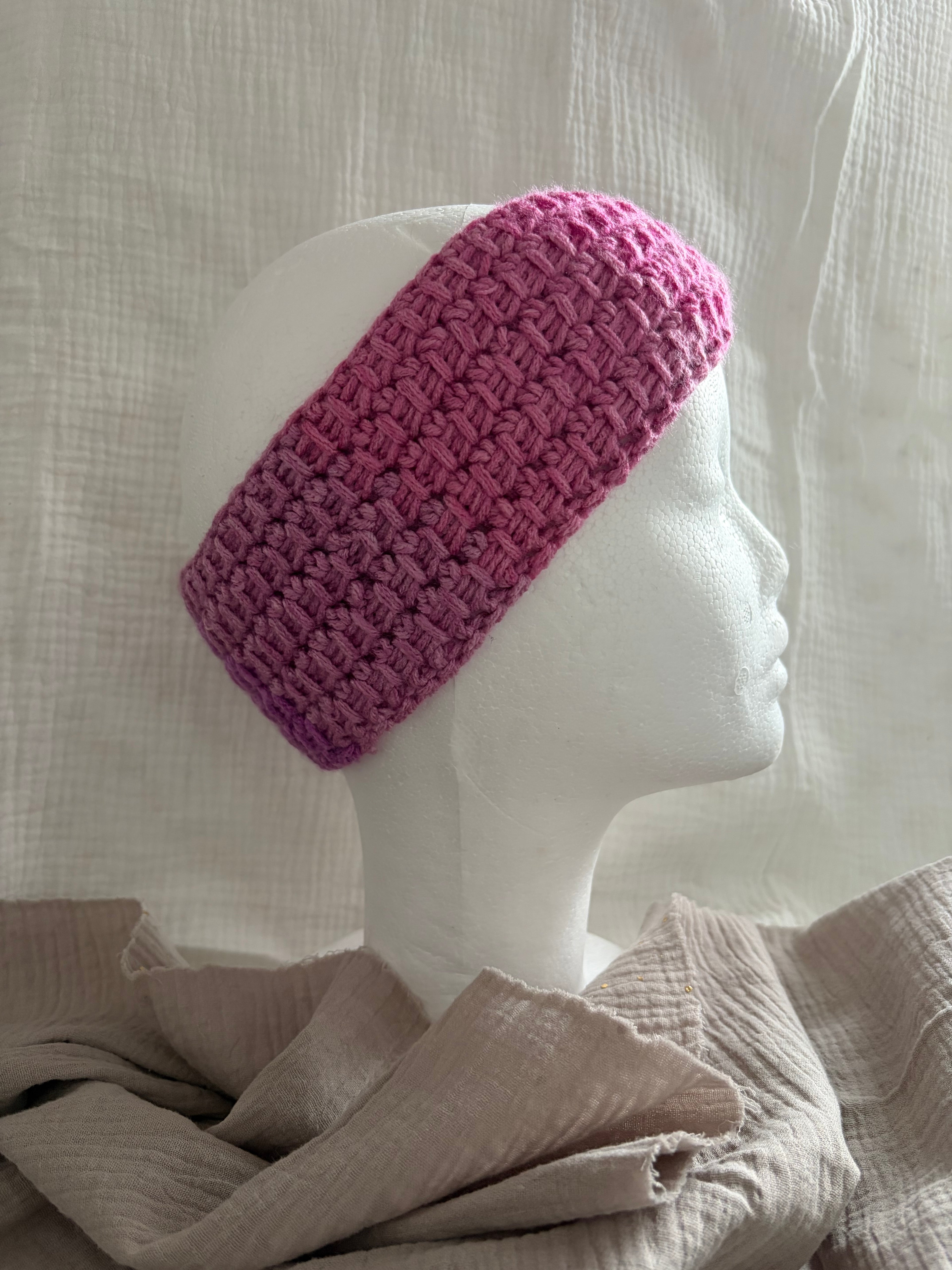 Stirnband Himbeerflieder