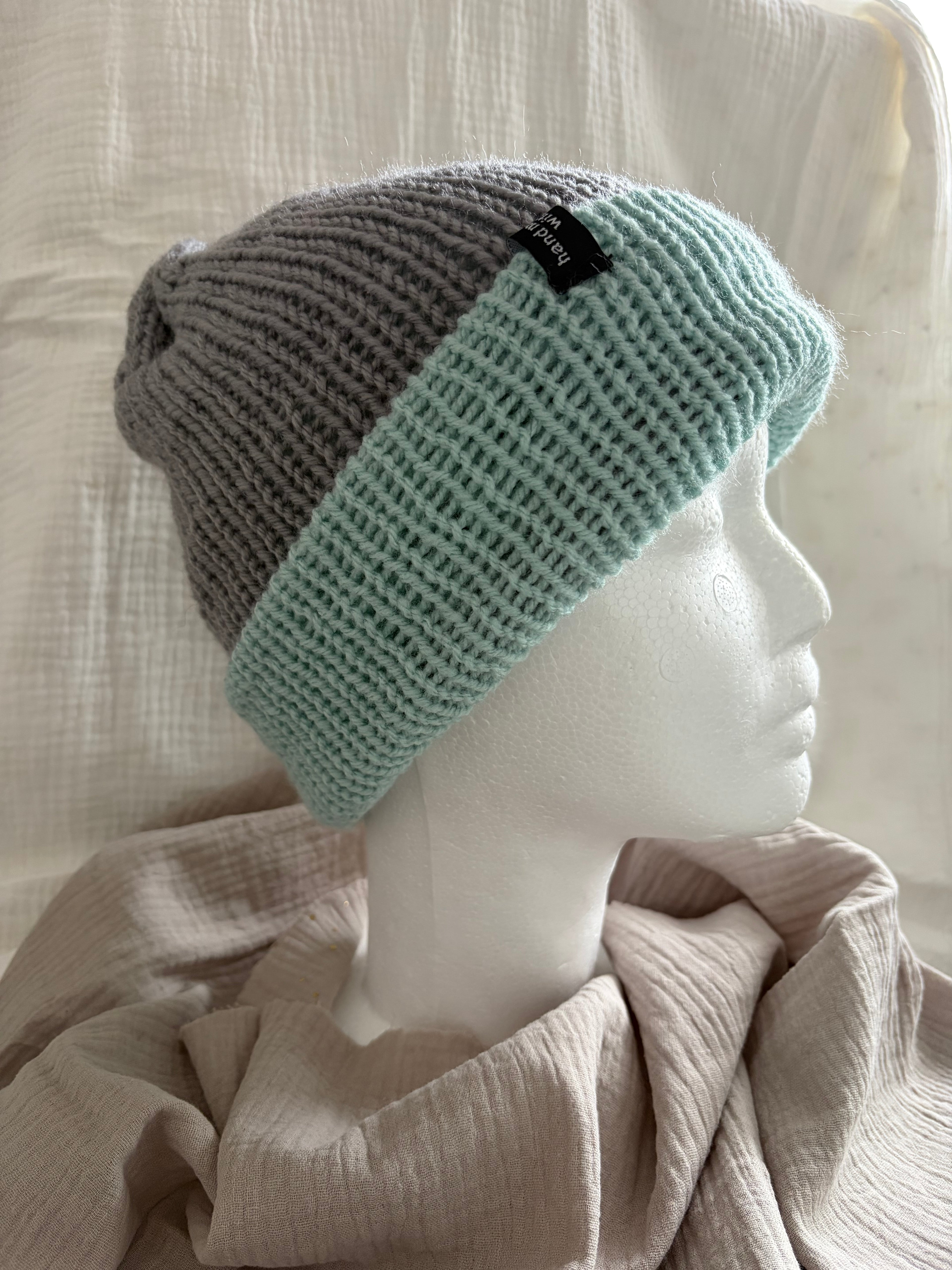 Mütze Mintgrau