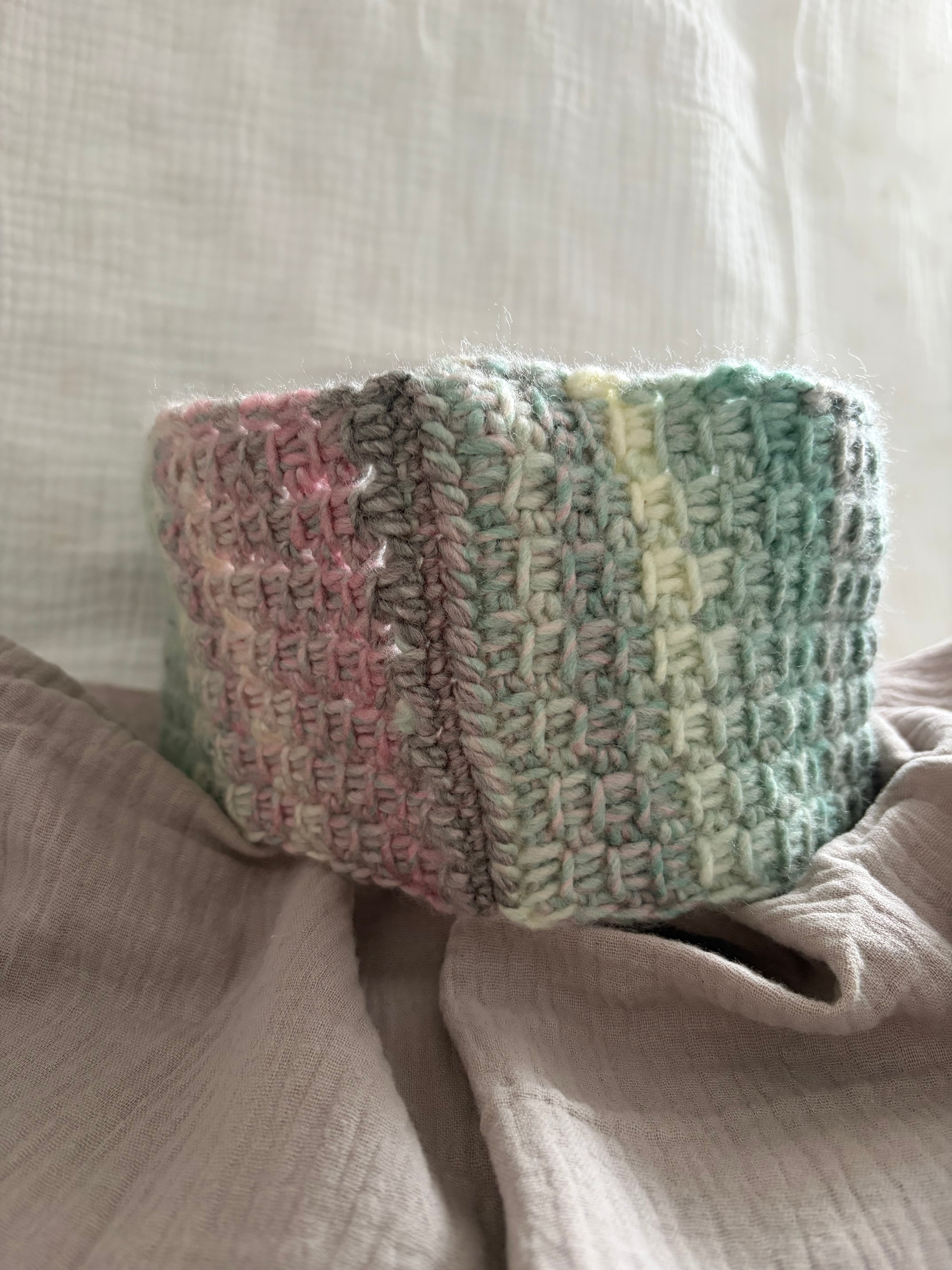 Stirnband Salbeigrün und Rosé